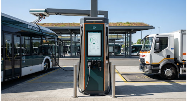 Borne de recharge Bornex AI pour flotte de bus